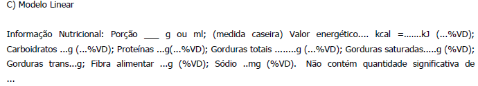 Rotulagem Nutricional de Alimentos (rotulagem de alimentos, rótulo de alimentos, rotulagem nutricional, informação nutricional) de Acordo com as Normas da ANVISA.
